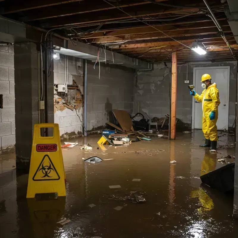 Flooded Basement Electrical Hazard in Morris, IL Property